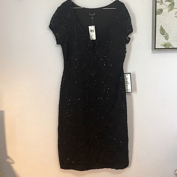 connected apparel Dresses & Skirts - Size 14 Black Sequin Cocktail Dress NWT